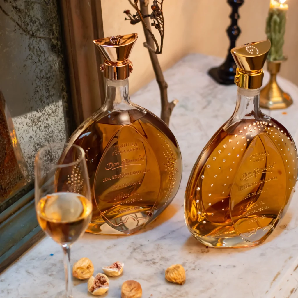 Premium tequila bottles from Don Ram&oacute;n displayed at a chic Warsaw nightclub, perfect for a night out. Enjoy luxury spirits and sophisticated vibes at Warsaw's best nightclubs.